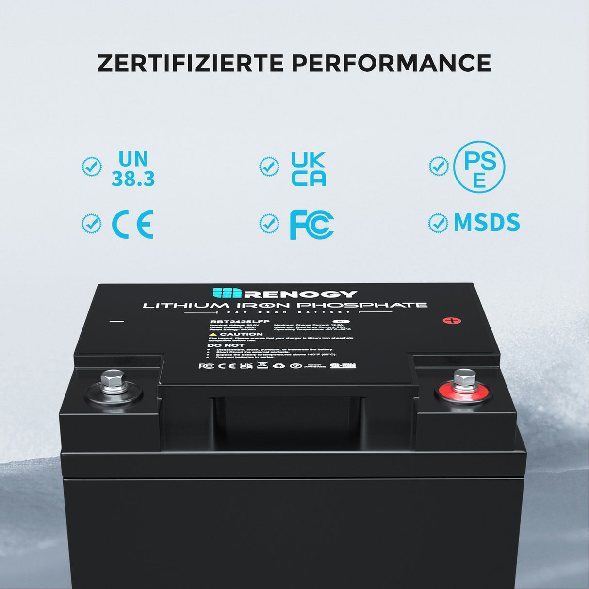 24V 25Ah Lithium-Eisenphosphat-Batterie