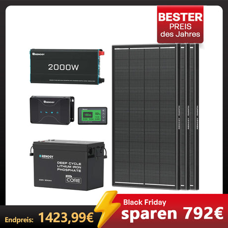 3,84kWh Wohnmobil Power Solaranlage| 2000W Wechselrichter, 50A Batterladegerät
