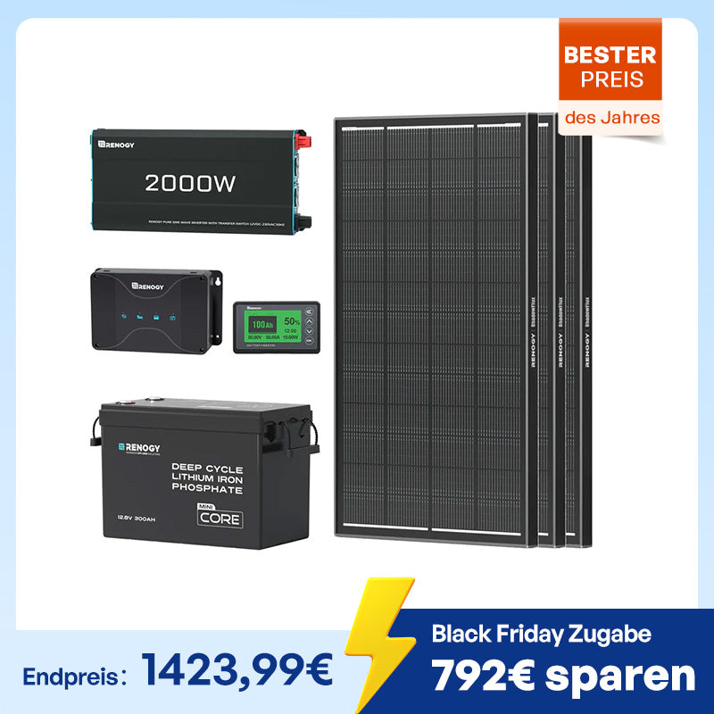 3,84kWh Wohnmobil Power Solaranlage| 2000W Wechselrichter, 50A Batterladegerät