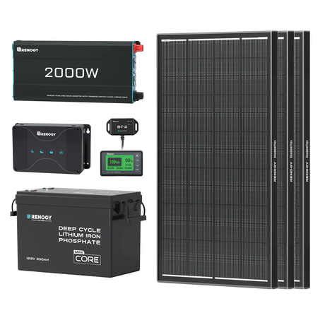 3,84kWh Wohnmobil Power Solaranlage| 2000W Wechselrichter, 50A Batterladegerät