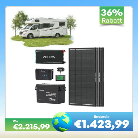 3,84kWh Wohnmobil Power Solaranlage| 2000W Wechselrichter, 50A Batterladegerät