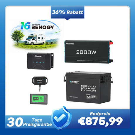 3,84kWh Wohnmobil Power Solaranlage| 2000W Wechselrichter, 50A Batterladegerät