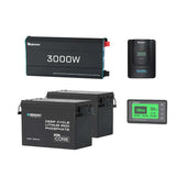 7,68 kWh Off-Grid Solaranlage| 3000W Wechselrichter, 60A MPPT Laderegler