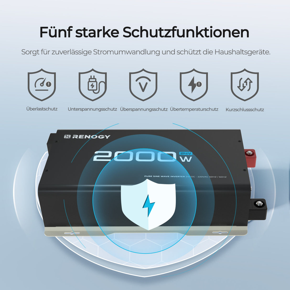 2000W 24V Reine Sinuswelle Wechselrichter