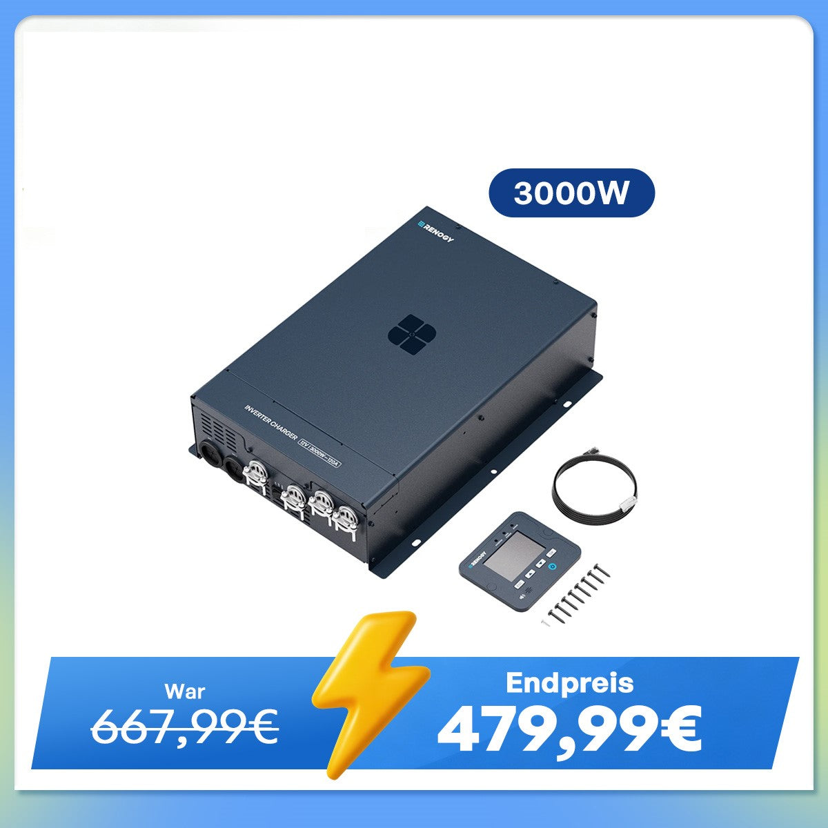 12V 3000W Wechselrichter Ladegerät Hochfrequenz