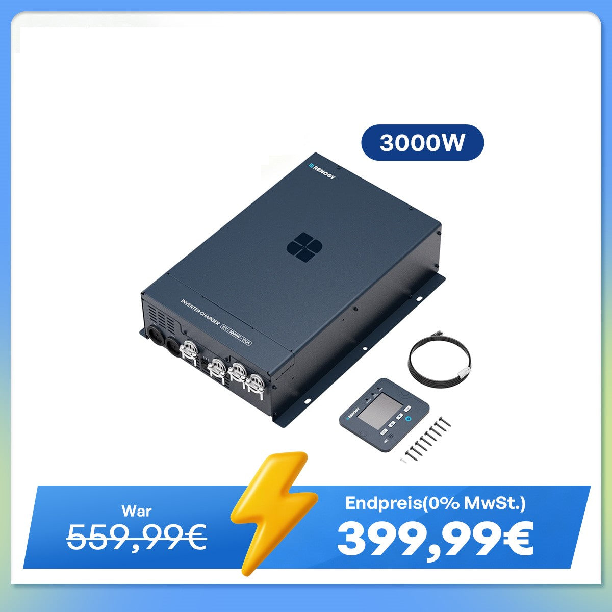 12V 3000W Wechselrichter Ladegerät Hochfrequenz