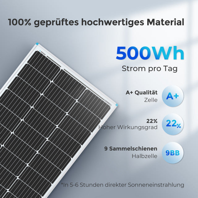 400W 12 Volt Komplette Solaranlage mit 12V 100Ah LiFePO4 und 1000W Wechselrichter