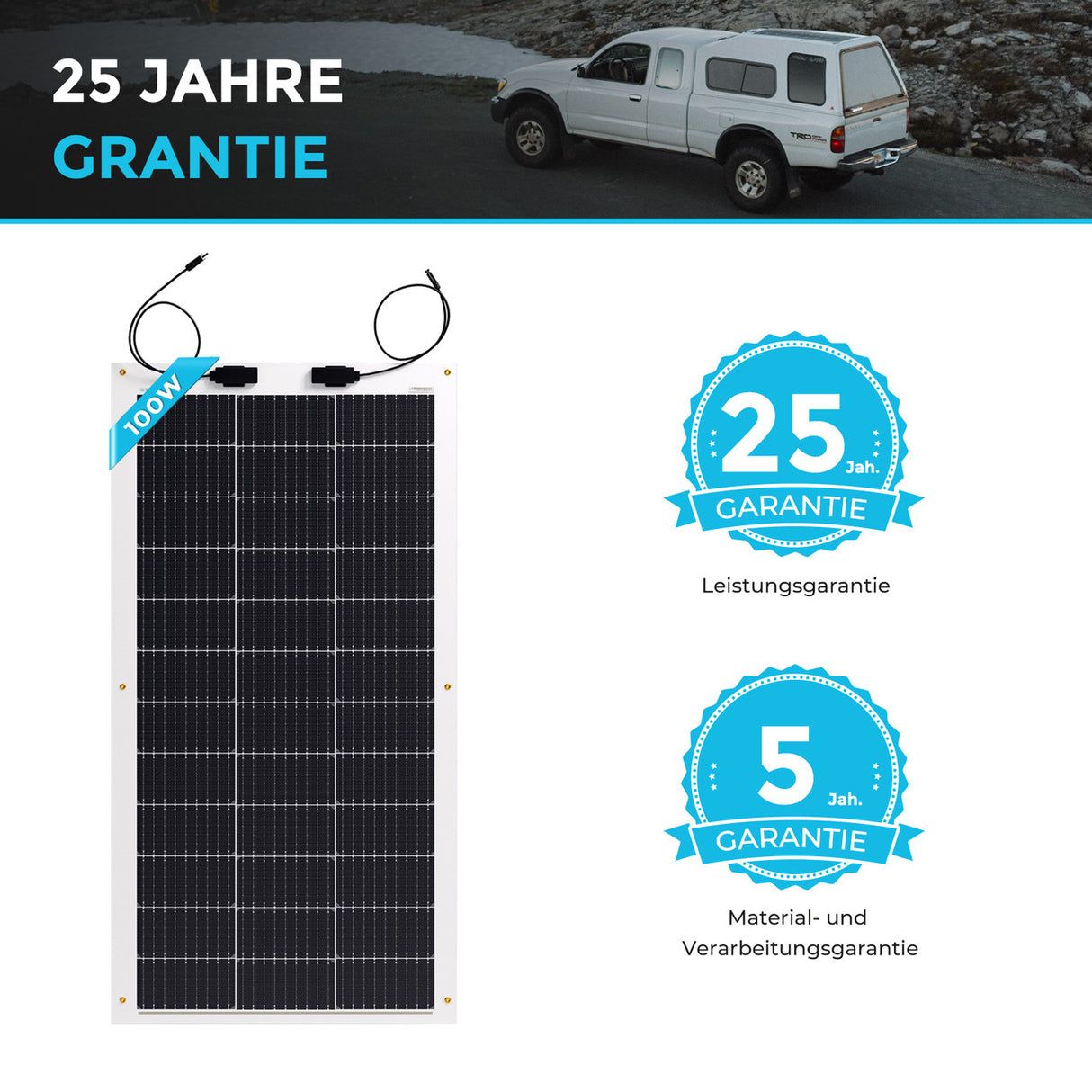 100W 12V  Flexible Monokristallin Solarmodul