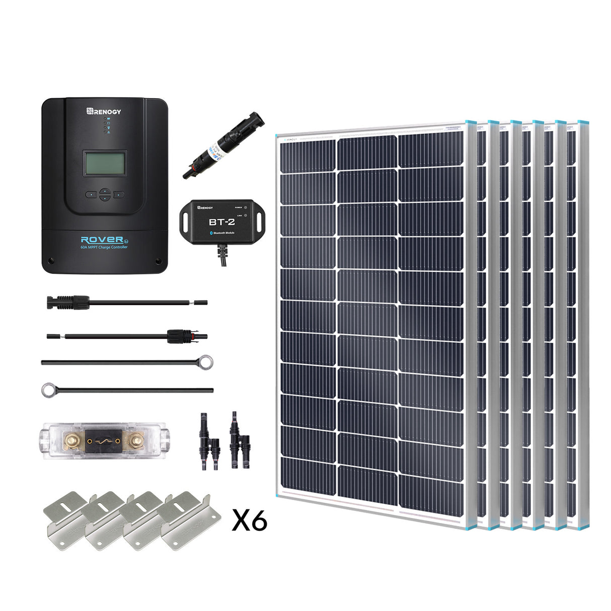 600W 12V/24V Premium Solaranlage mit 60A MPPT Laderegler für Wohnmobile/Haus/Garten