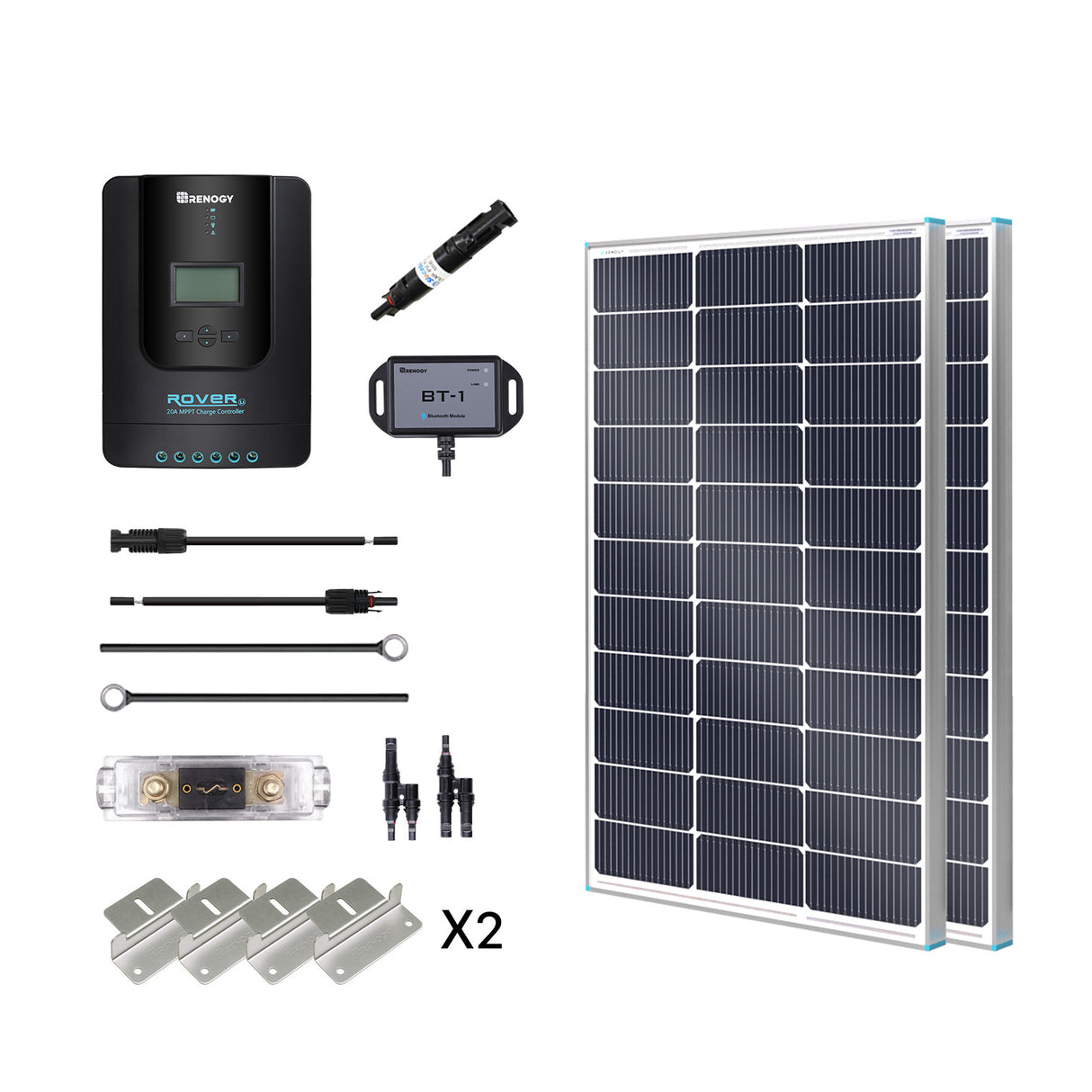 200W 12V/24V Premium Solaranlage mit 20A MPPT Laderegler für Wohnmobile/Haus/Garten