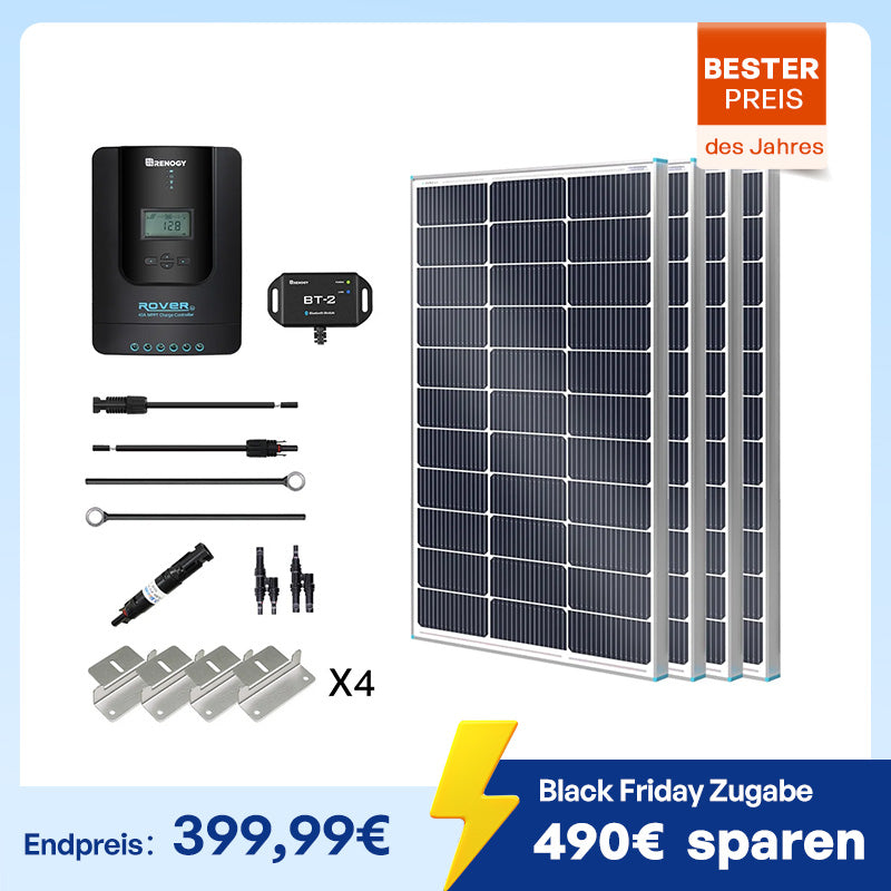 400W monokristallines Solaranlage Premium mit Rover 40A Laderegler
