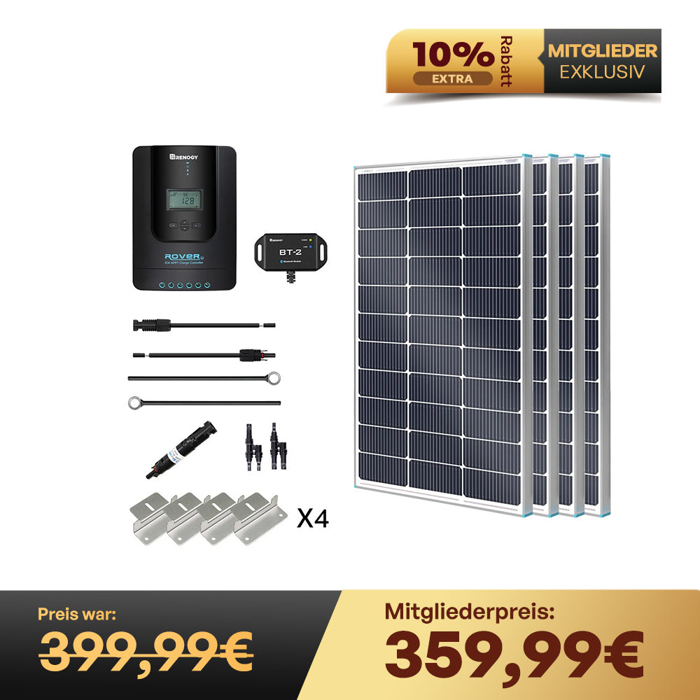 400W monokristallines Solaranlage Premium mit Rover 40A Laderegler