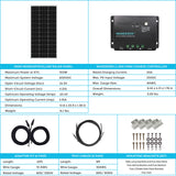 100W 12V Solaranlage mit 10A PWM Laderegler Wohnmobile