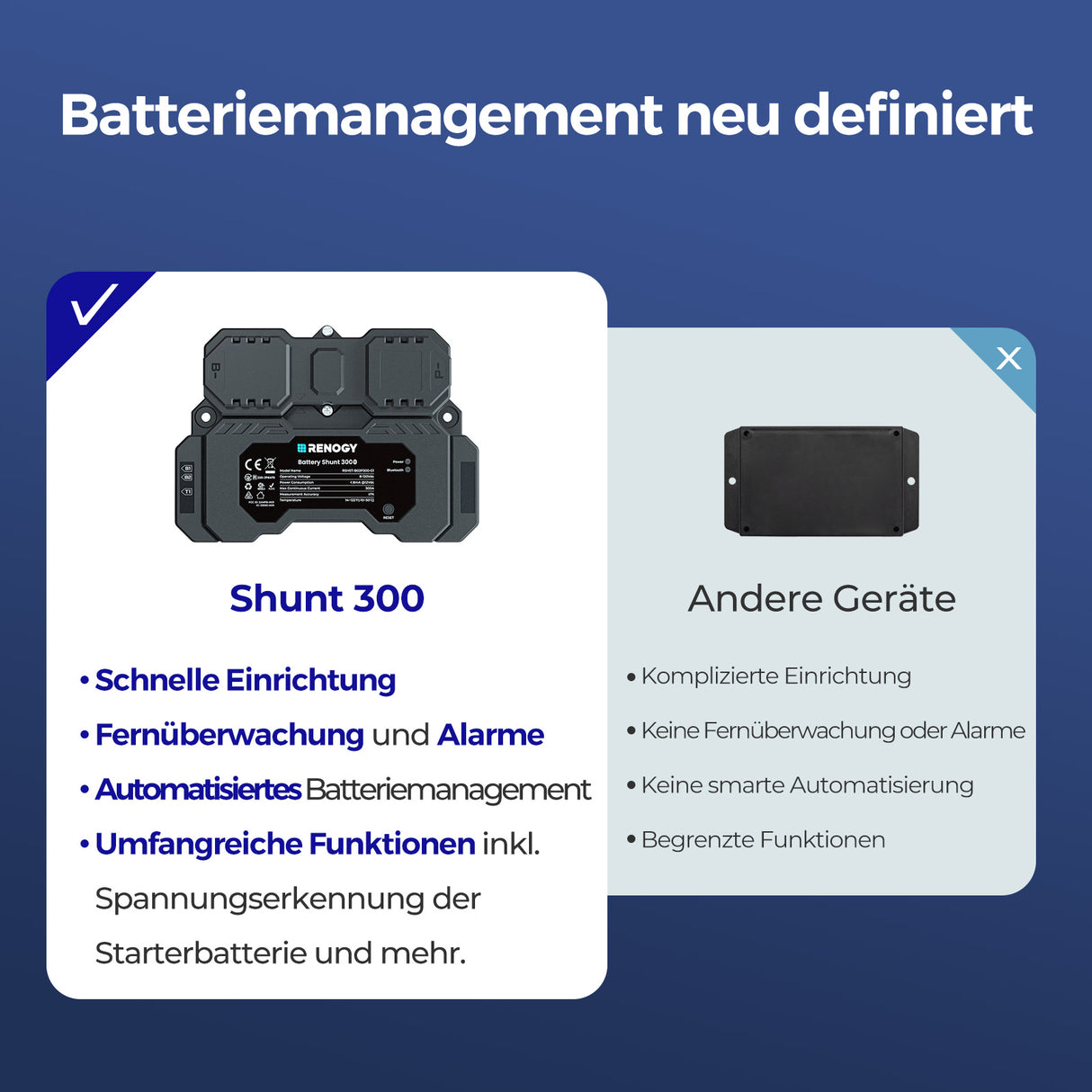 Renogy Batterie Shunt 300