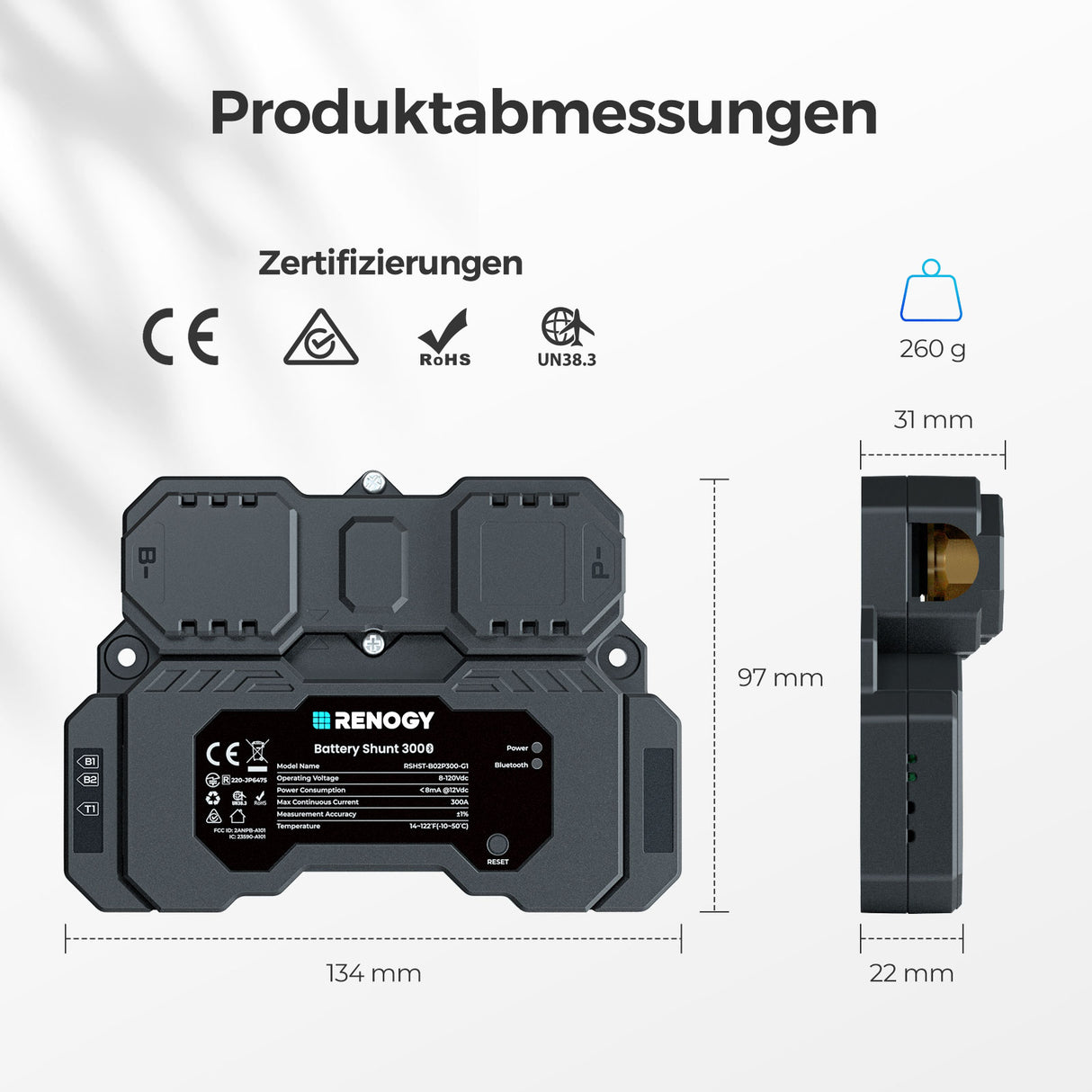 Renogy Batterie Shunt 300