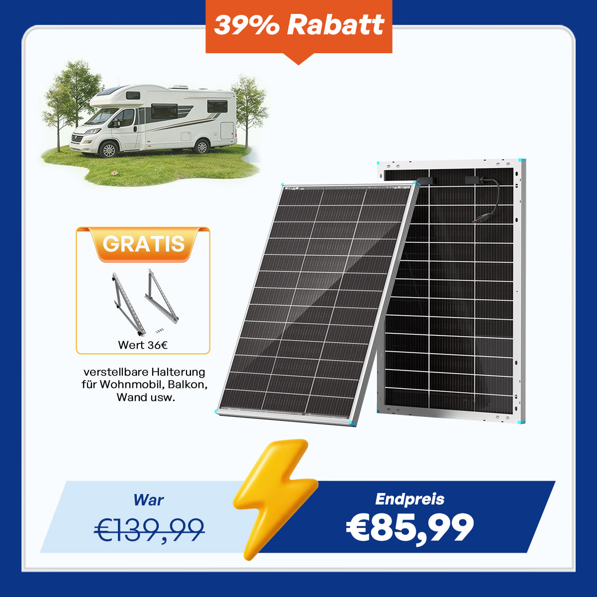 100W Bifaziales Solarmodul N-Typ