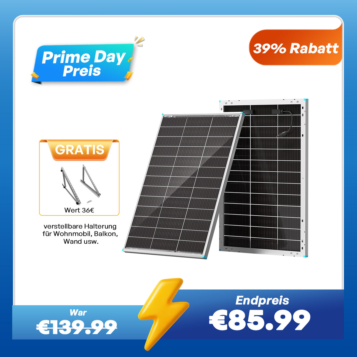 100W Bifaziales Solarmodul N-Typ