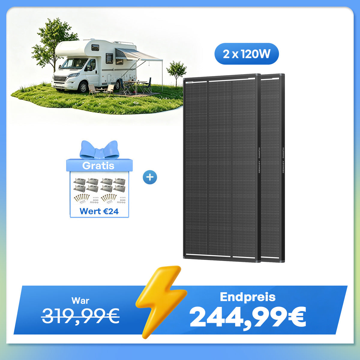 ShadowFlux 120W Solarmodul Anti-Beschattung N-Typ