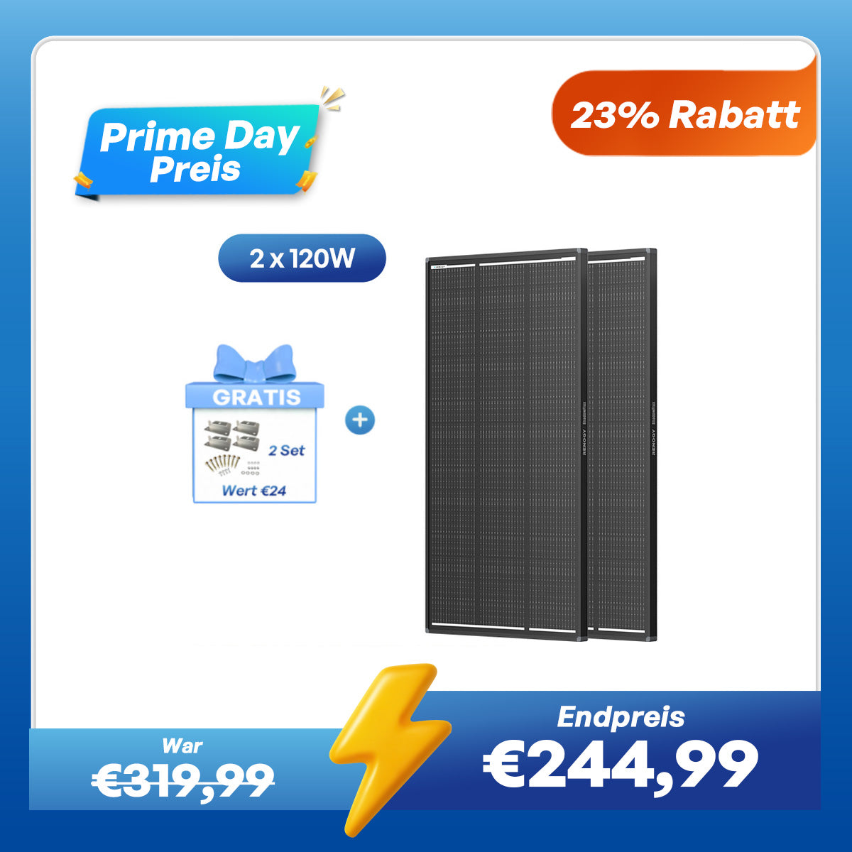 ShadowFlux 120W Solarmodul Anti-Beschattung N-Typ