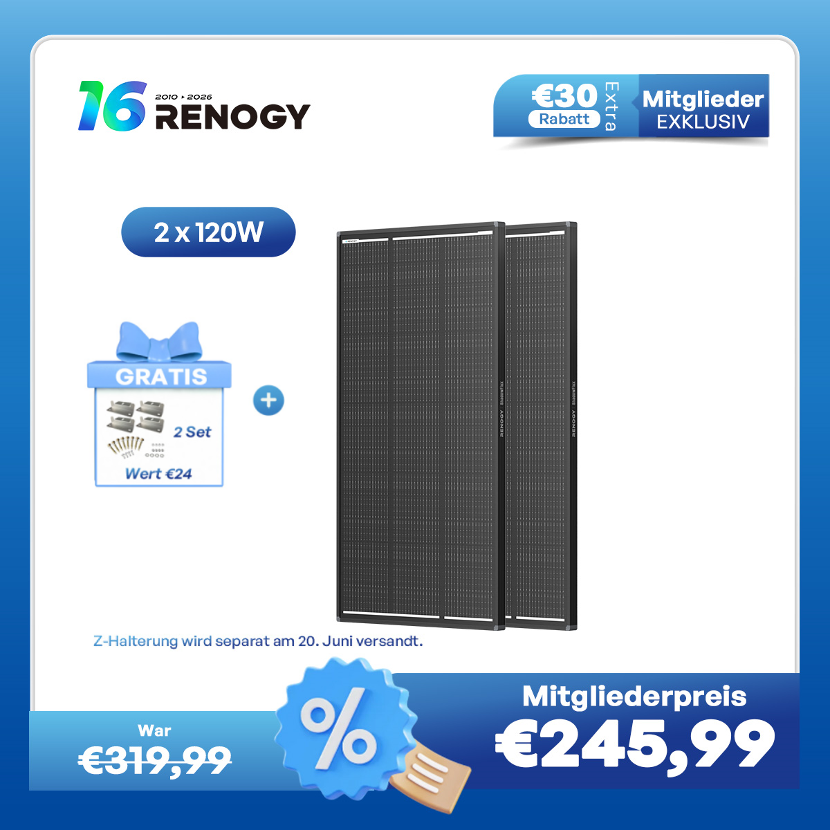 ShadowFlux 200W Solarmodul Anti-Beschattung N-Typ