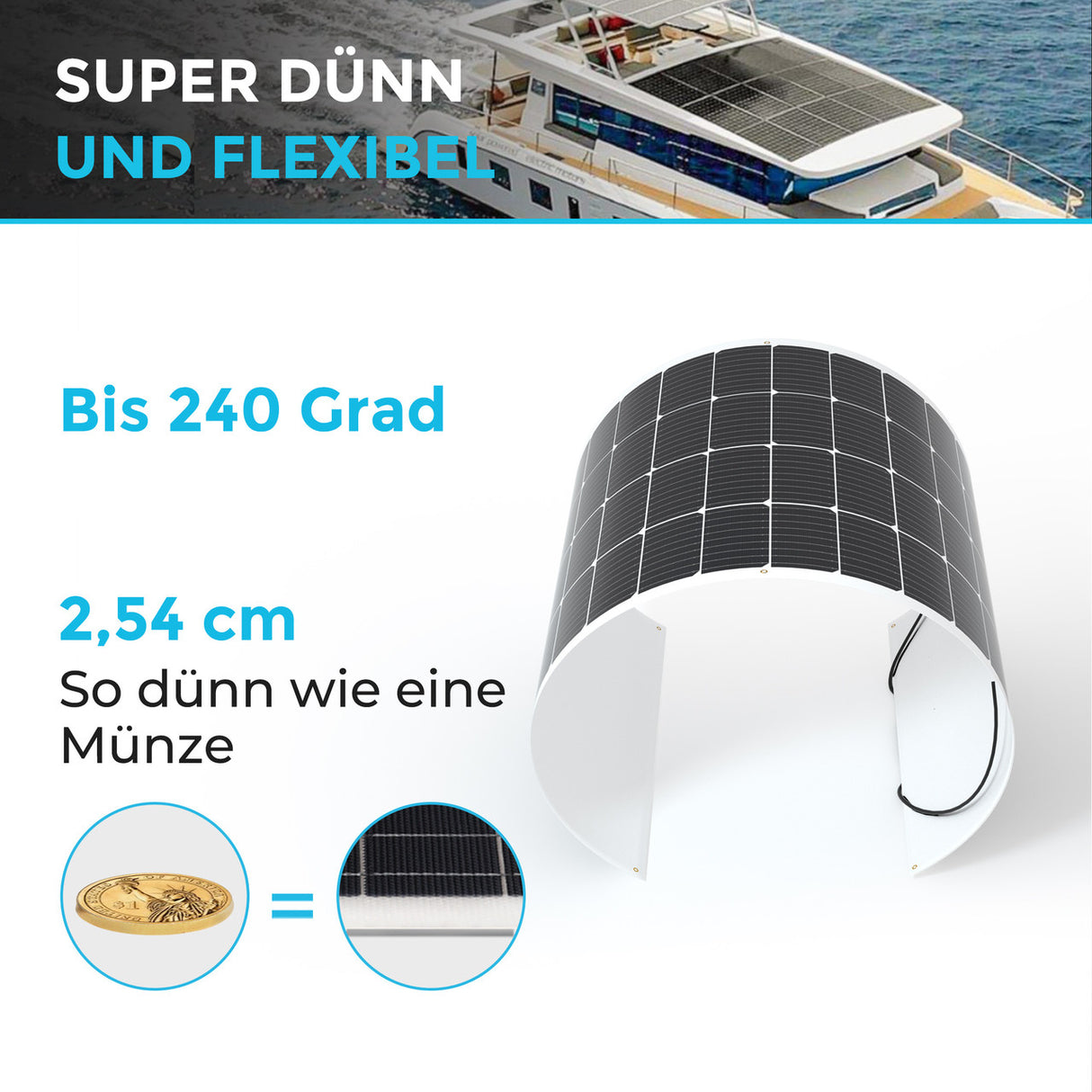 200W 12V Flexibles Solarmodul Monokristallin