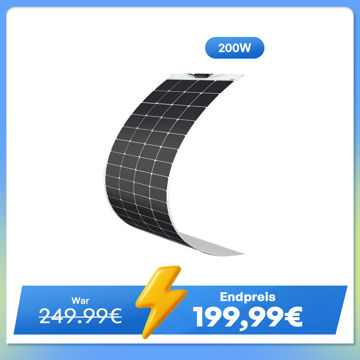 12V 200W Flexibles Solarmodul Monokristallin