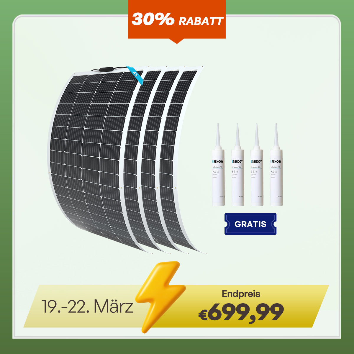 200W 12V Flexibles Solarmodul Monokristallin