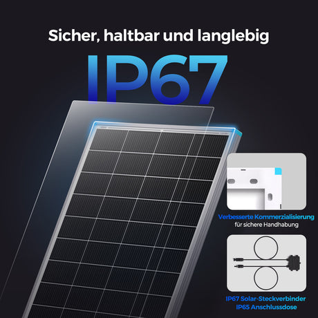 200W 12V/24V Premium Solaranlage mit 20A MPPT Laderegler für Wohnmobile/Haus/Garten