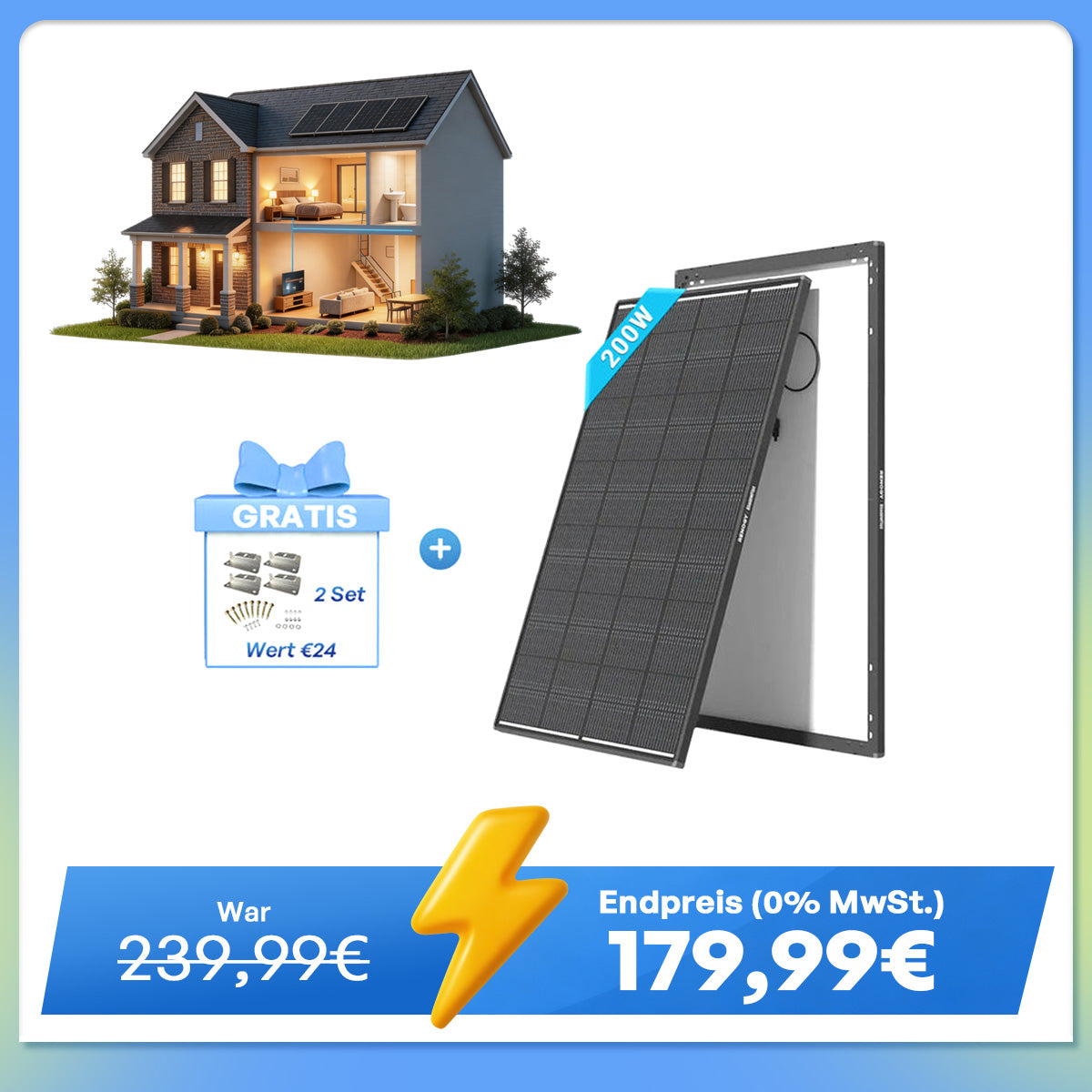 ShadowFlux 200W Solarmodul Anti-Beschattung N-Typ