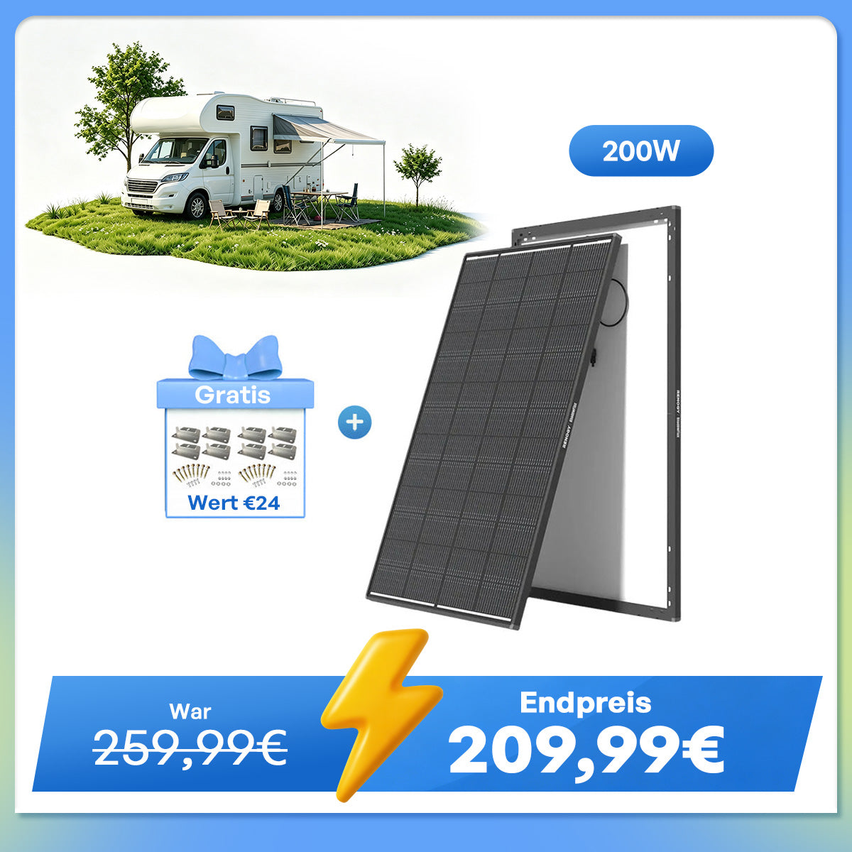 ShadowFlux 200W Solarmodul Anti-Beschattung N-Typ