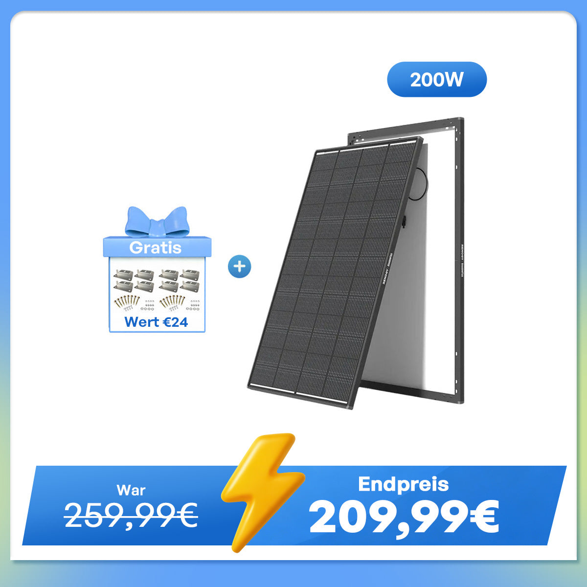 ShadowFlux 200W Solarmodul Anti-Beschattung N-Typ