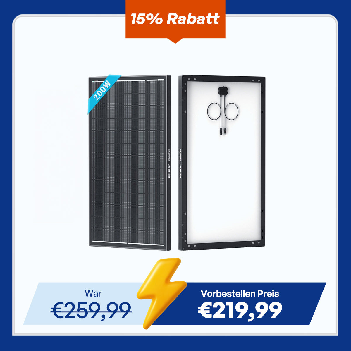 ShadowFlux 12V 200W/120W Anti-Beschattung Solarmodul