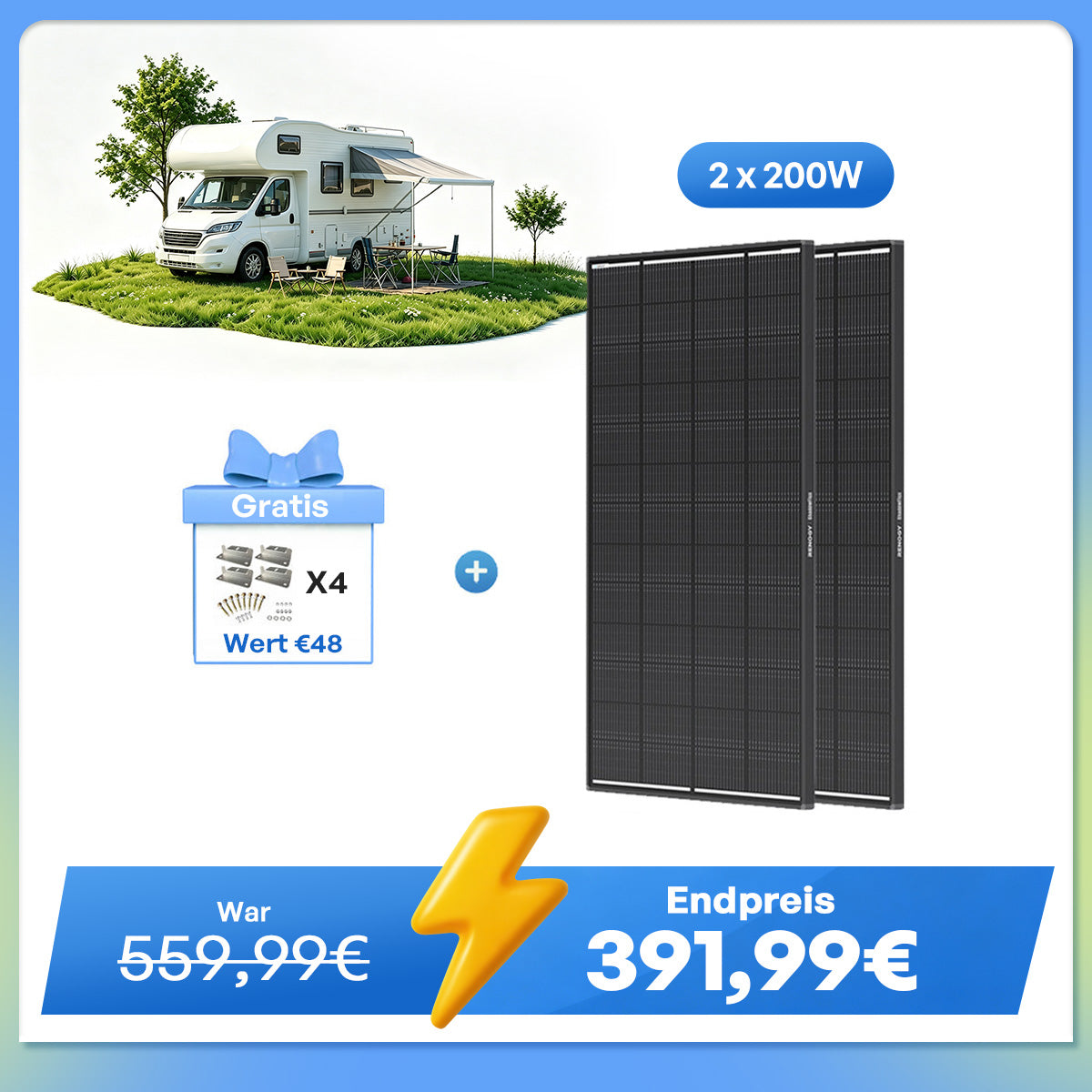 ShadowFlux 200W Solarmodul Anti-Beschattung N-Typ