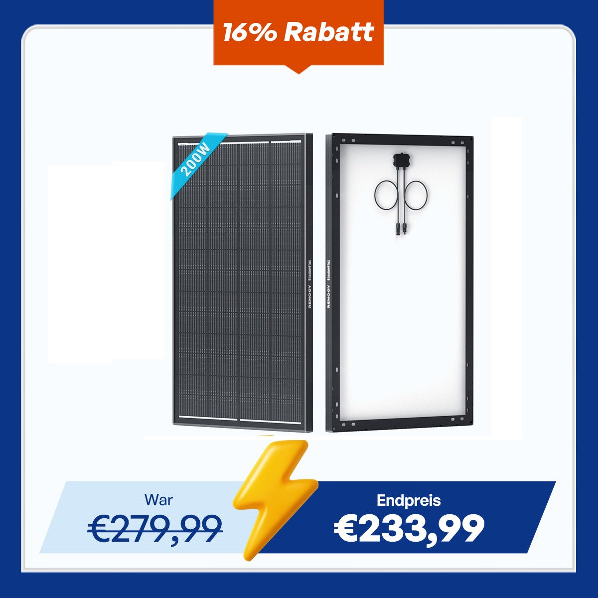 ShadowFlux 12V 200W/120W Anti-Beschattung Solarmodul