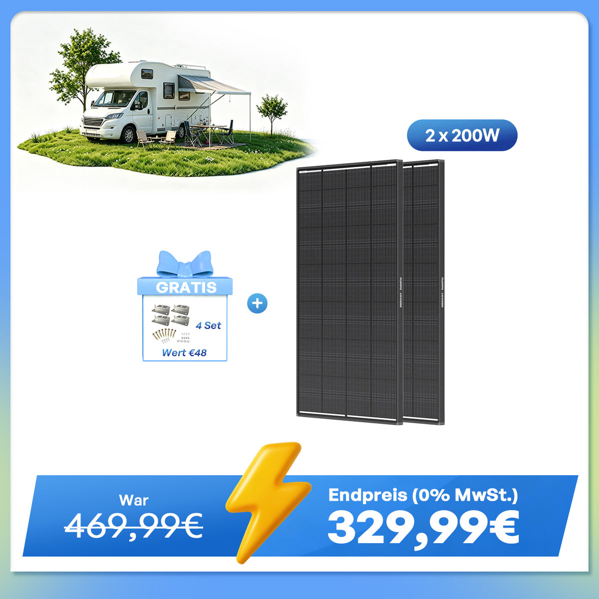 ShadowFlux 200W Solarmodul Anti-Beschattung N-Typ