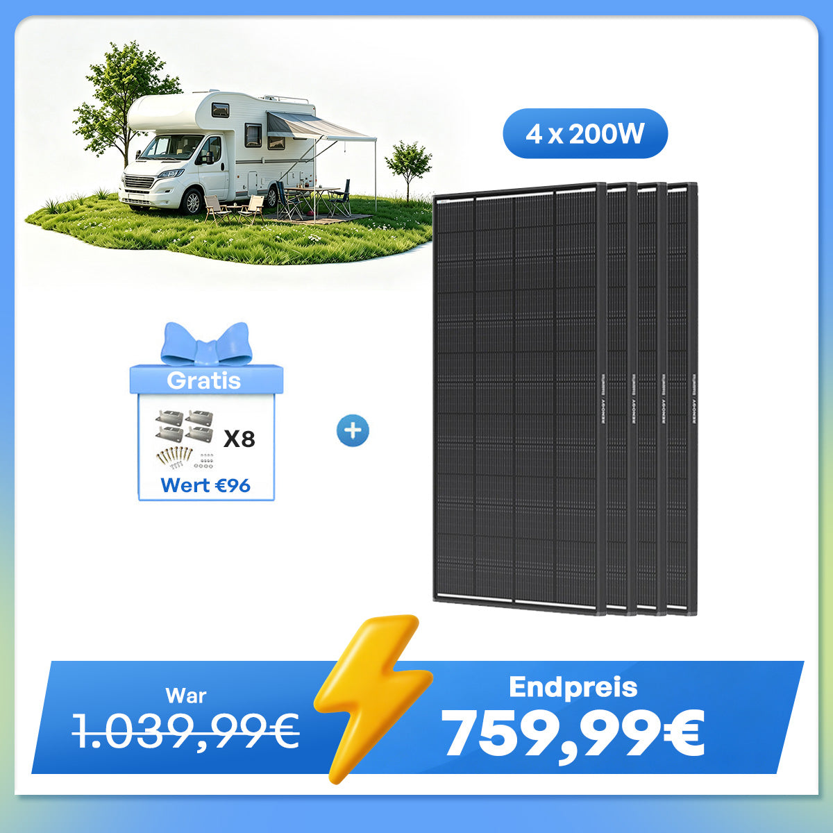 ShadowFlux 200W Solarmodul Anti-Beschattung N-Typ
