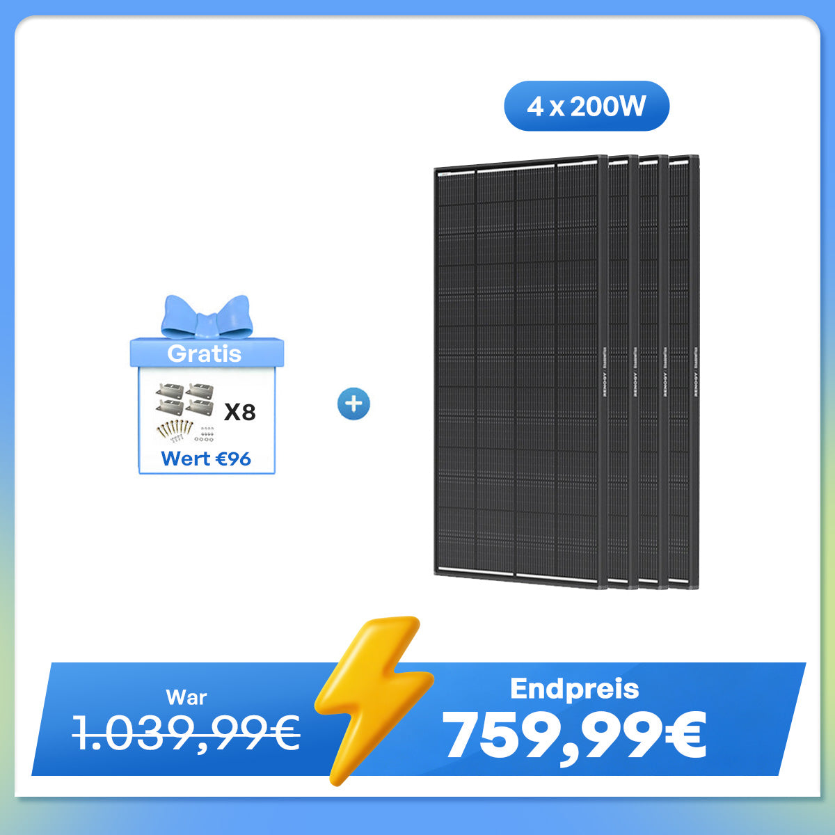 ShadowFlux 200W Solarmodul Anti-Beschattung N-Typ
