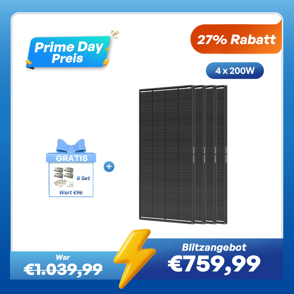 ShadowFlux 200W Solarmodul Anti-Beschattung N-Typ
