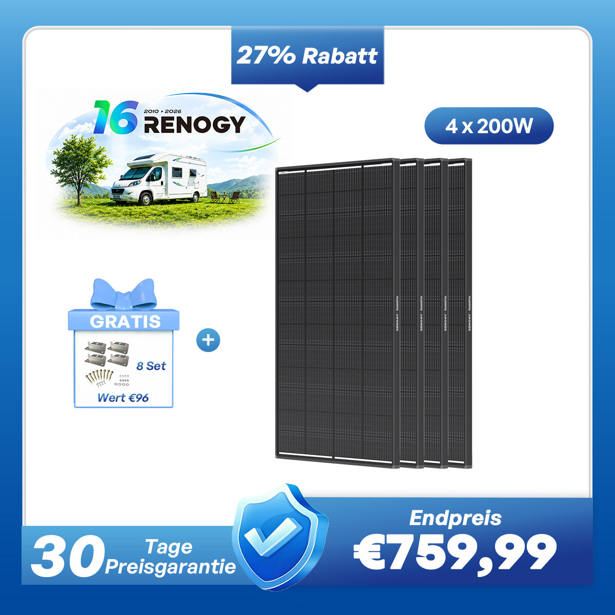 ShadowFlux 200W Solarmodul Anti-Beschattung N-Typ