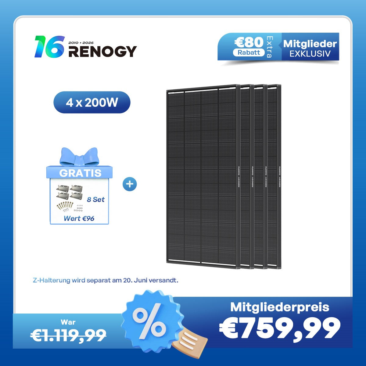 ShadowFlux 200W Solarmodul Anti-Beschattung N-Typ