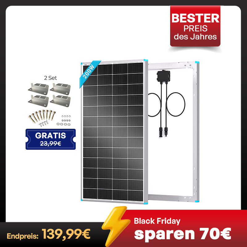16BB N-Typ 200 Watt Solarmodul
