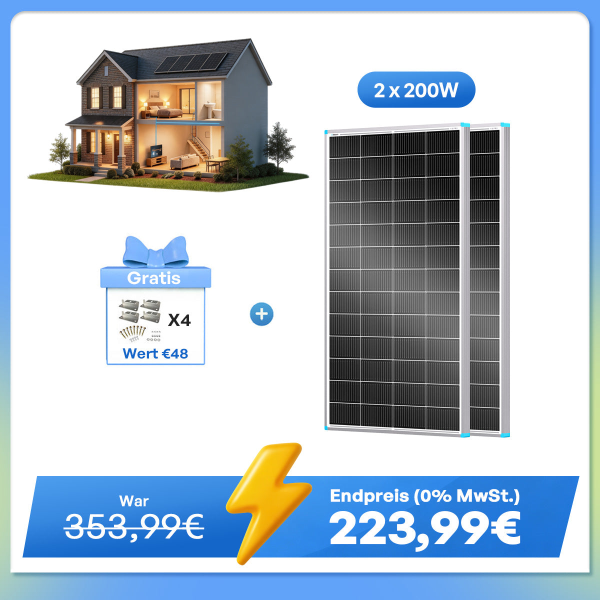 16BB N-Typ 200W Solarmodul