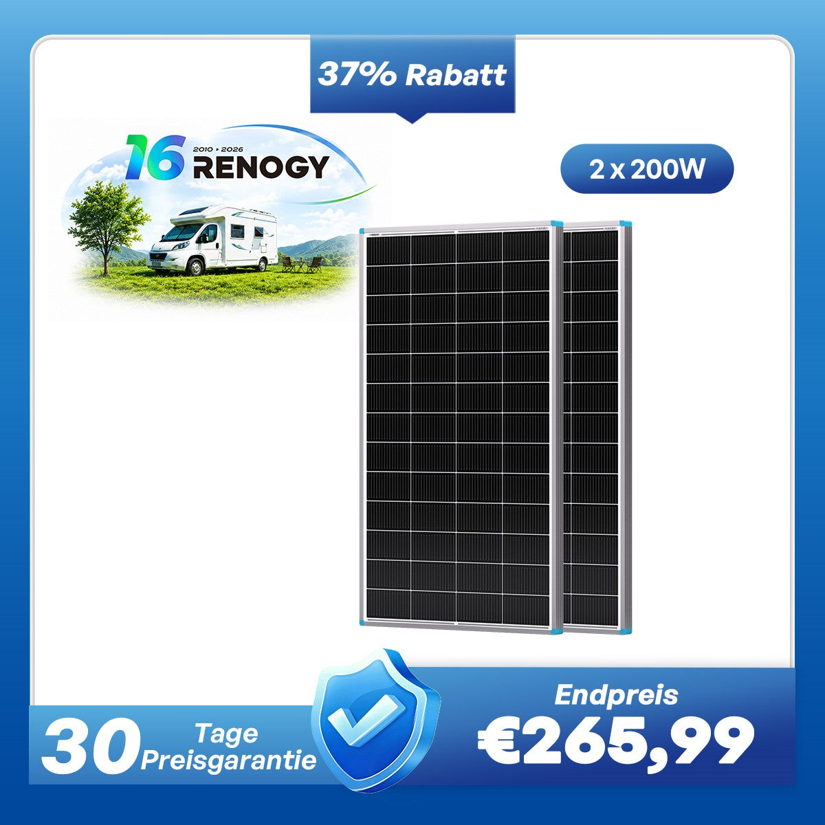 16BB N-Typ 200W Solarmodul