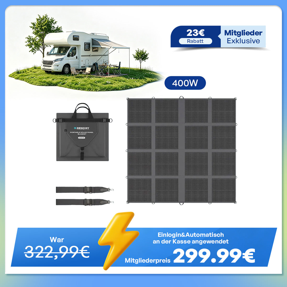 400W tragbare Solardecke N-Typ Zelle