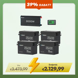 15.36kWh Off-Grid Solaranlage| 3000W Wechselrichter, 60A MPPT Laderegler